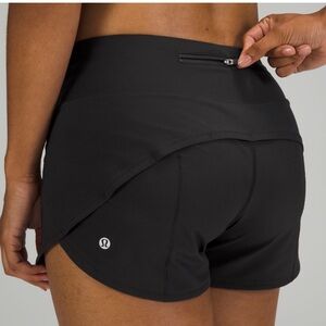 Lululemon Speed Up Mid Rise Shorts 4” Black 8